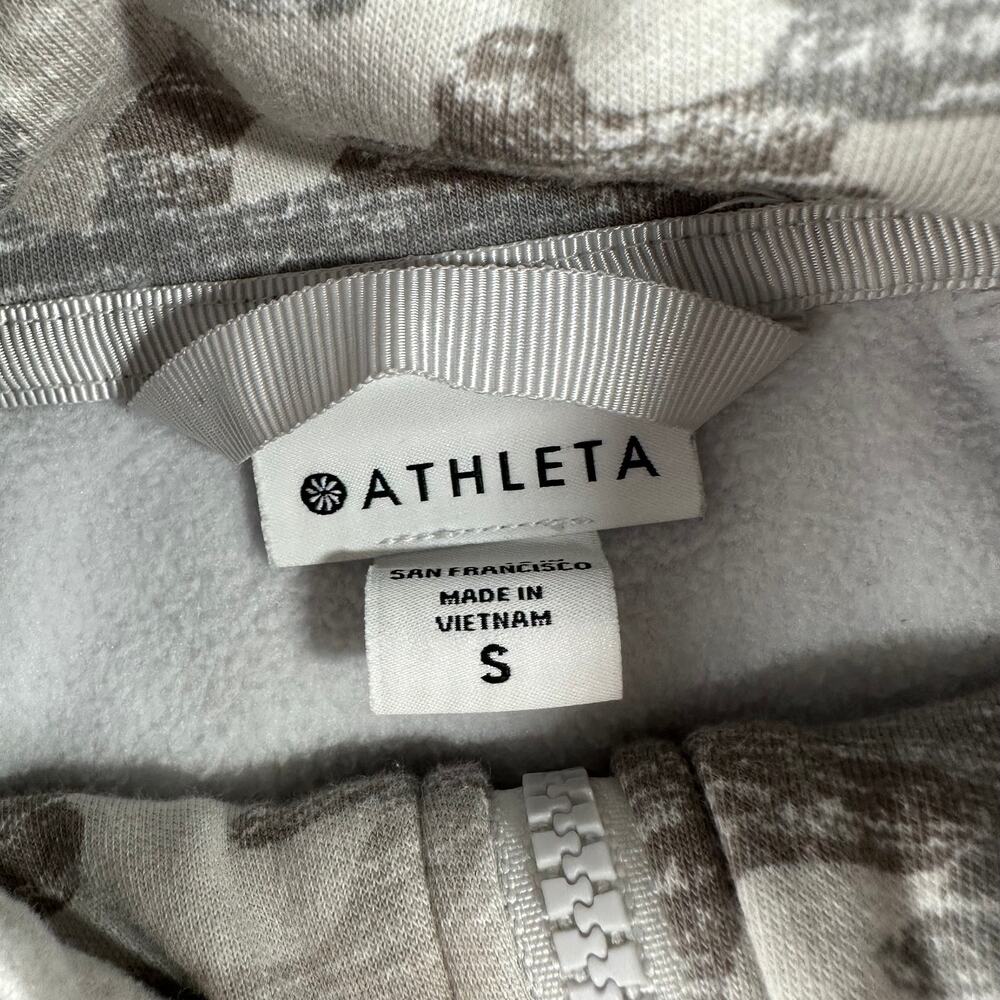 Athleta Jacket Womens Small White Gray Triumph Hoodie Camo Full Zip Athletic - Picture 4 of 8